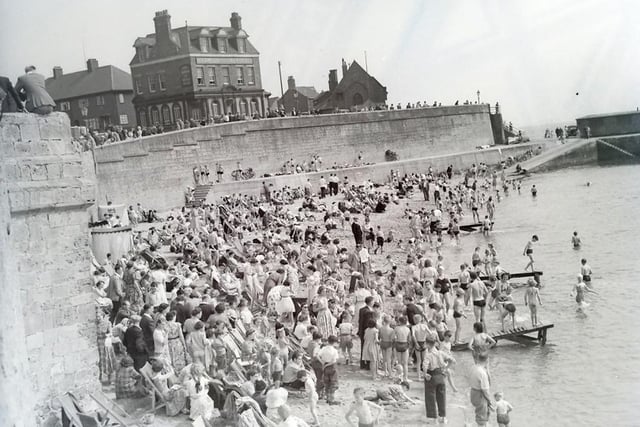 A crowded Fish Sands pictured in the early 1950s. Photo : Hartlepool Museum Service.
