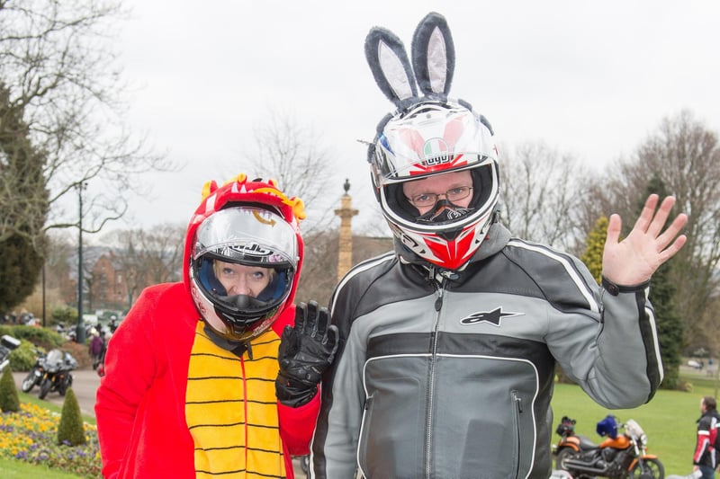 Fancy dress bikers in the spirit over the Easter holidays.