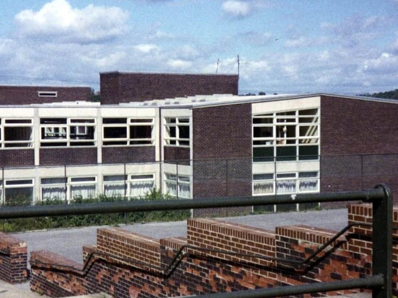 St Benedict's Roman Catholic Secondary School, Leeds, pictured in 1990. The school was first built at a cost of £234,000 and was opened in July, 1966. It was sited in a corner of 13 acres of ground, overlooking Kirkstall Abbey and Bramley Fall Woods, and has now been demolished.