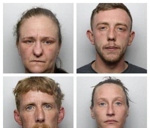 Clockwise from top left: Stephanie Embley, Henry Hodgson, Ellouise Ward and Darren Stanley - they have all been jailed as part of the operation