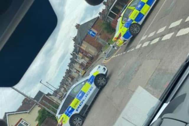 Prince's Crescent in Edlington was cordoned off on Sunday after a man was shot in the arm. Picture by Alisha Jade.