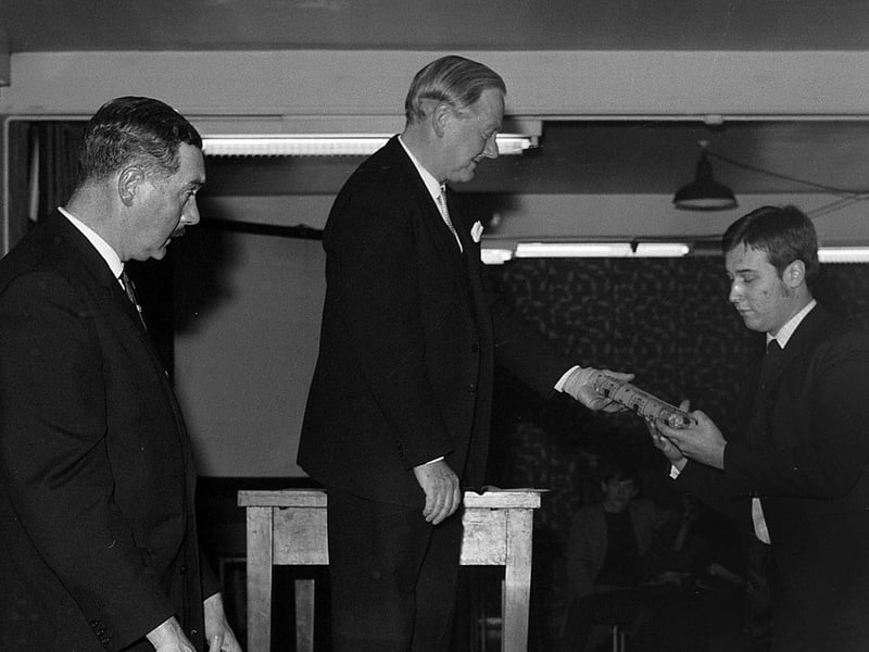 Presentation time at this parents' evening in 1968.