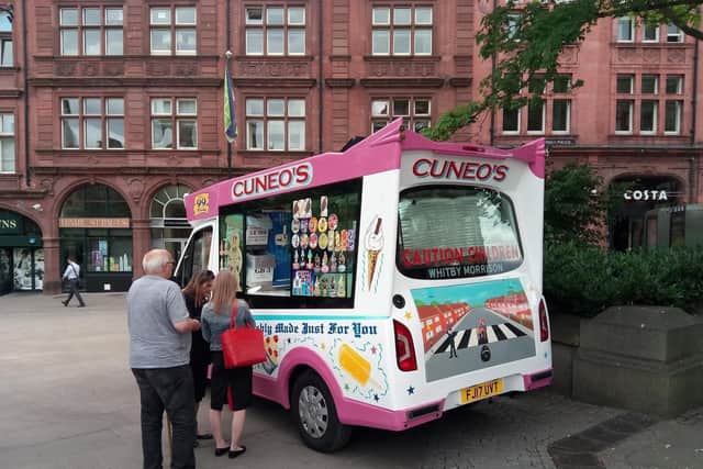 Ice cream van at the Peace Gardens.