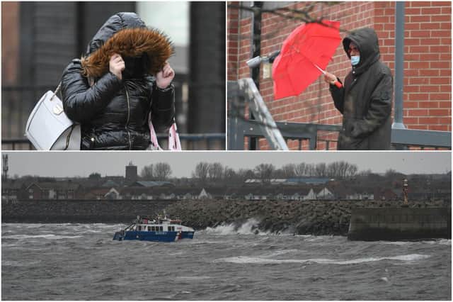 Storm Barra arrived in Hartlepool on Tuesday afternoon bringing with it strong winds and rain.