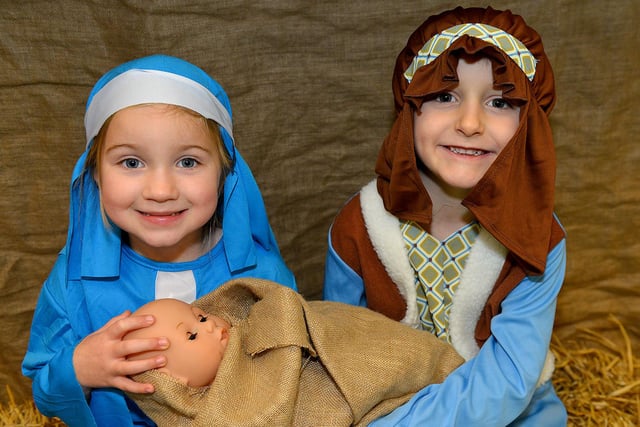 Michael Hoggart and Cole Stevenson starred in the Eldon Academy Nativity 6 years ago.