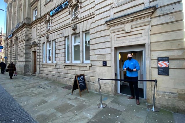 Banks remain open to customers, including Barclays in Fawcett Street.