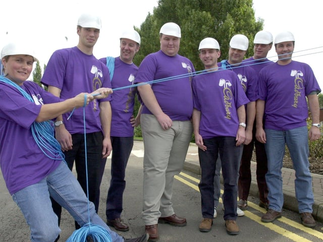 Cadbury Trebor Bassett employees were all set to take part in an abseil at Millers Dale in 2001.
