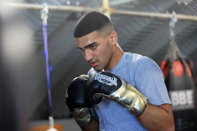 Sheffield-trained prospect Khalid Ayub at Riley's Boxing & Fitness Centre.