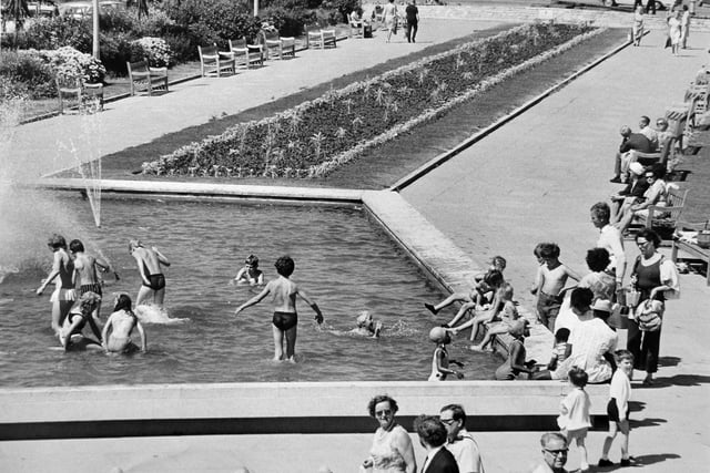 The unofficial paddling pool in August 1971