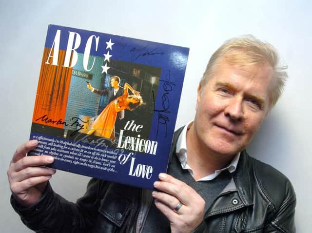 ABC lead singer Martin Fry with a signed copy of his band ABC's album The Lexicon Of Love, which is 40 years old in June 2022