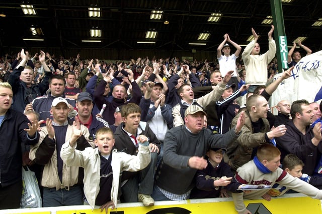 Wednesdayites packed into the away end at Burnley's Turf Moor in April 2003.