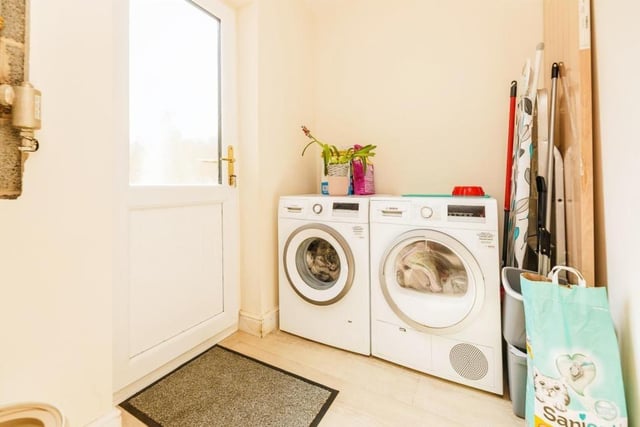 The utility room is a useful addition to the home.