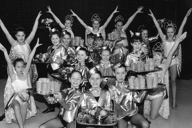 A display from the Hans Christian Andersen scene in the Dance Mania show performed by members of the Throston School of Dance. Can you spot someone you know in this 1993 photo?