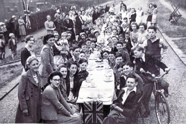 Victory in Europe celebrations at Frith Close, Intake, Sheffield - May 1945