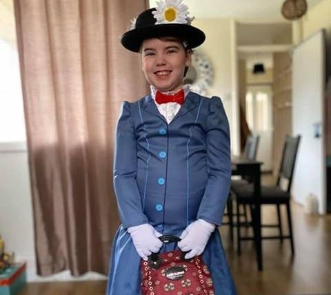 Six-year-old Madison, who attends Valley Park School, makes a supercalifragilisticexpialidocious Mary Poppins.