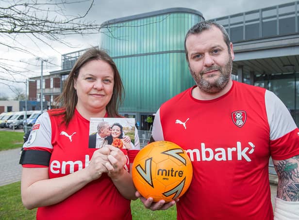 Leanne Harry and her brother Mark Rudman, who are planning a fundraising football match in memory of their dad Mark Rudman