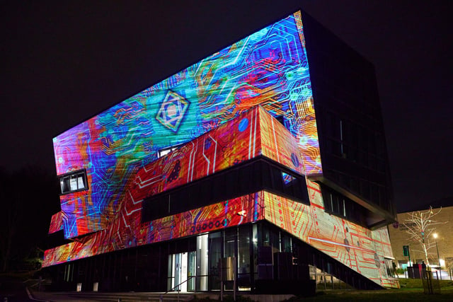 Epsztein & Gross in collaboration with Durham University have created a video-mapped projection on The Ogden Centre for Fundamental Physics.