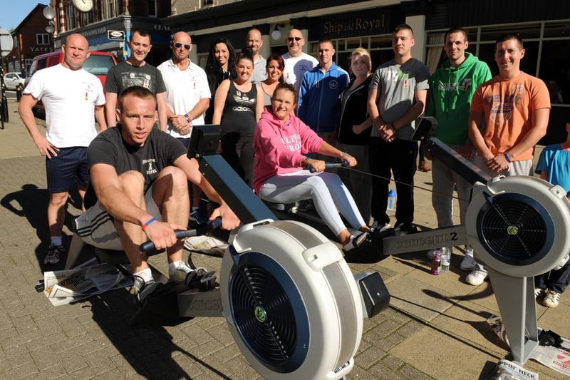 Here's a photo from 2012 and it shows Nicola Boyer, Rebecca Telford and Kaci Vacher with volunteers from Fellgate Fitness Centre taking part in a rowing challenge in aid of Help for Heroes. Remember this?