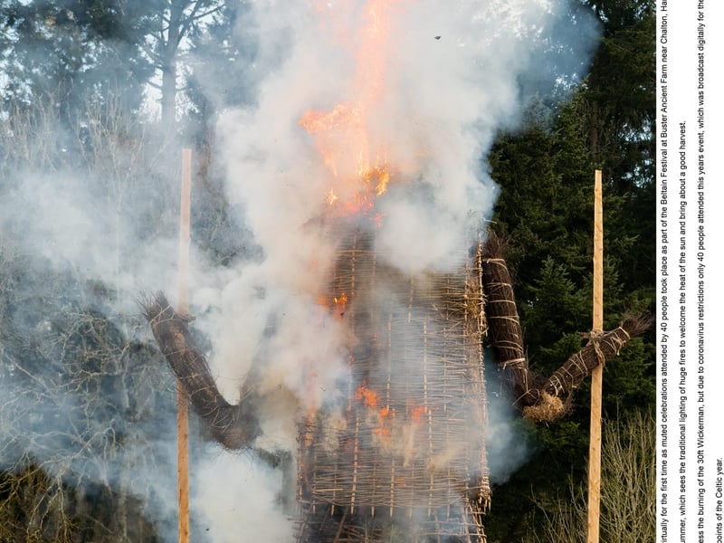 Druids perform the traditional burning of the famous Wickerman. Picture: Jordan Pettitt/Solent News & Photo Agency