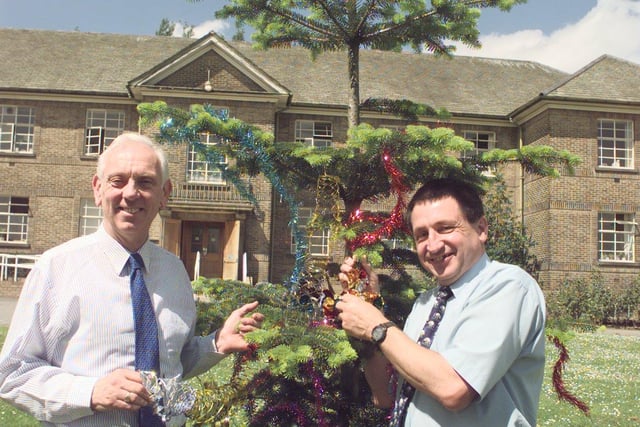 We're not sure now why Councillors Graham Oxley, left, and Alan Hooper were decorating the Christmas tree at Grenoside council offices in their shirtsleeves in April 2010 - was it an April Fool's story?