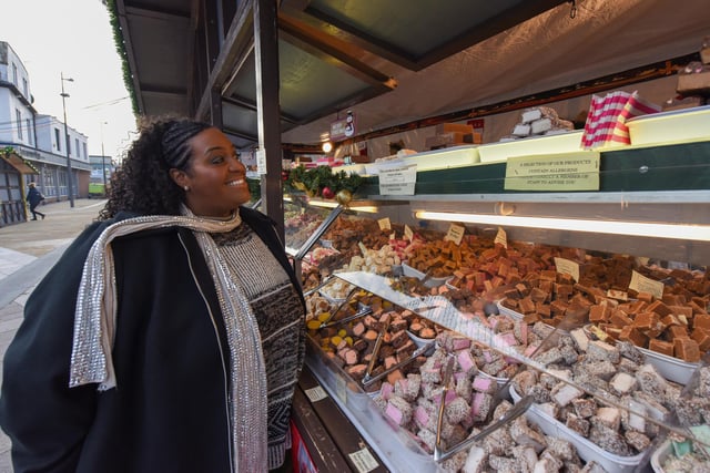 ITV's 'This Morning' and Sunderland Empire Aladdin panto star Alison Hammond took time off rehearsals to look at one of the stalls in the Frost Village in Keel Square,  in 2015.
She was in series 10 of I'm A Celebrity.