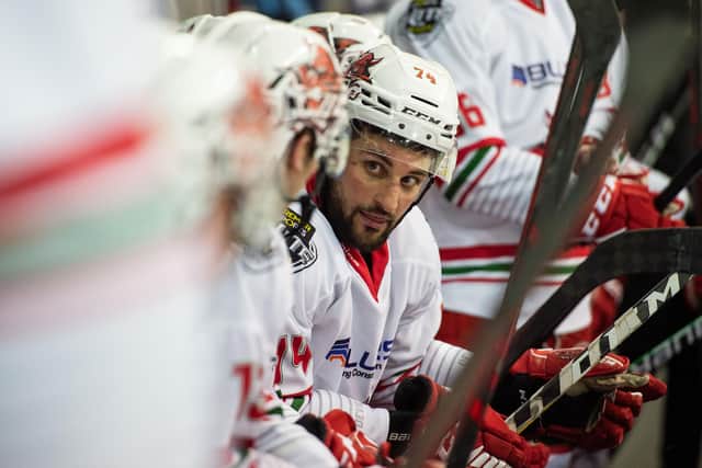 Brandon McNally on the Devils bench in last year's play off final. Picture: James Assinder/Cardiff Devils