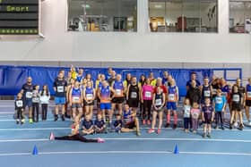 Runners from HRRC at an indoor athletics event earlier in 2021 taken by Al Dalton.