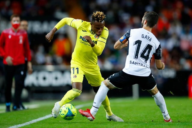 Unai Emery will look to make Villarreal winger Samuel Chukwueze one of his first signings at Newcastle United if he takes over on Tyneside. (Express) 

(Photo by Eric Alonso/Getty Images)