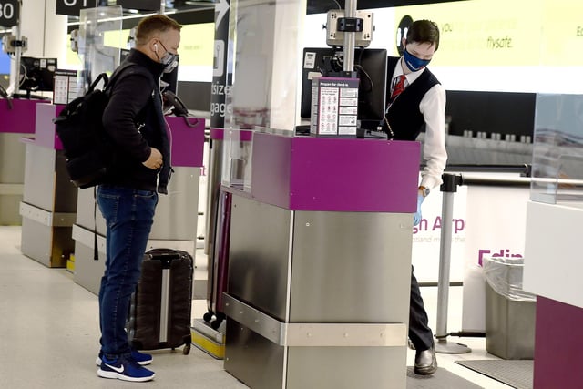 Protective screens have been installed a check-in desks to protect both staff and travellers.