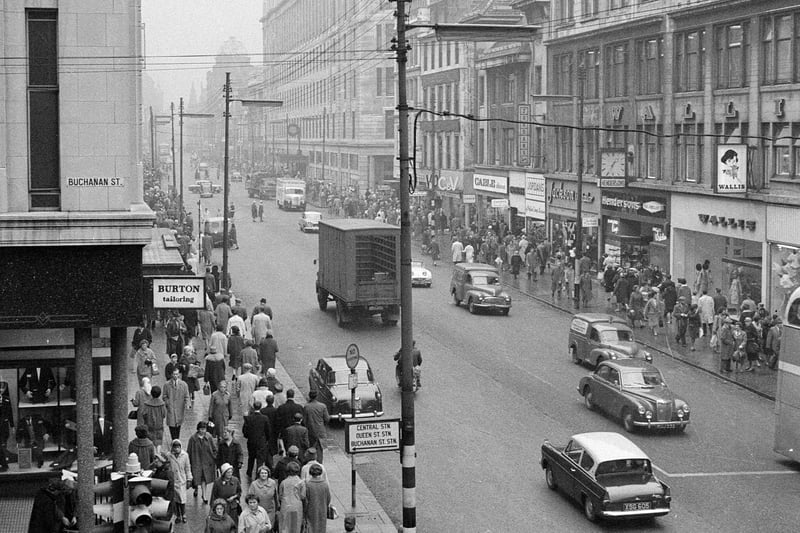 General view over Argyle Street in the 1960s. It still remains one of Glasgow’s most bustling streets but many changes have taken place. 