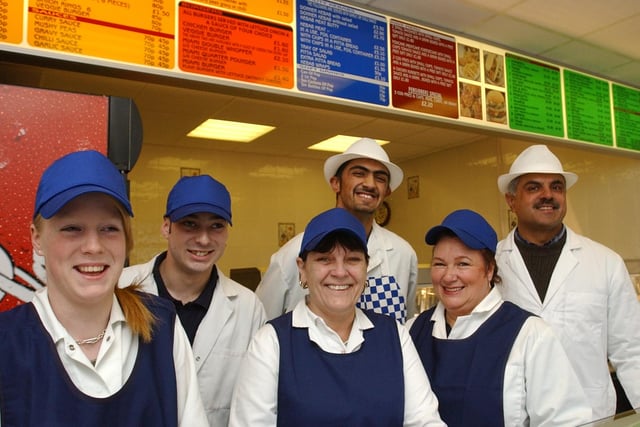 How about a breather and a bite to eat, possibly from Gills fish and chip shop in Westoe Rod, seen here in 2003.