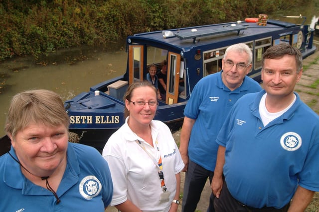 Canal barge trips in 2007 to mark the 100th anniversary of the collapse of Norwood Tunnel.
Picture: Crew of the Seth Ellis,  l-r: Pete Ramsell (Boat trip co-ordinator/volunteer, Chesterfield Canal Trust), Michelle Mellor (Assistant Tourism officer, Rotherham Borough Council), Keith Moore (Skipper/volunteer, Chesterfield Canal Trust) and Steve Thompson (Skipper/volunteer, Chersterfield Canal Trust).