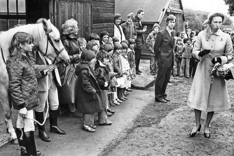 It was a great occasion for children and livestock alike when Princess Anne visited Whirlow Hall Farm, Sheffield on July 19, 1980
