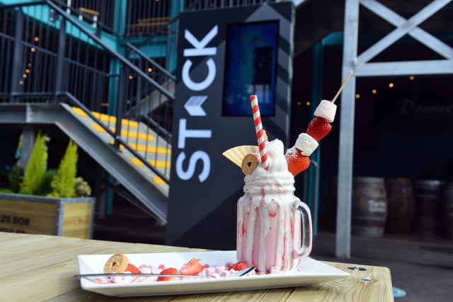 STACK has a host of units, ranging from a dog grooming parlour and games cabin to a fish and chip restaurant and a place to pick up ice creams, such as this one from YOLO coffee house.