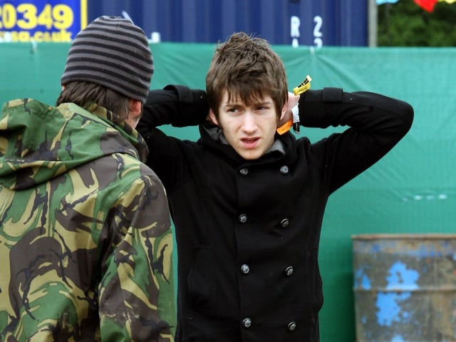 Alex Turner of The Arctic Monkeys near the Other Stage during the 2007 Glastonbury Festival