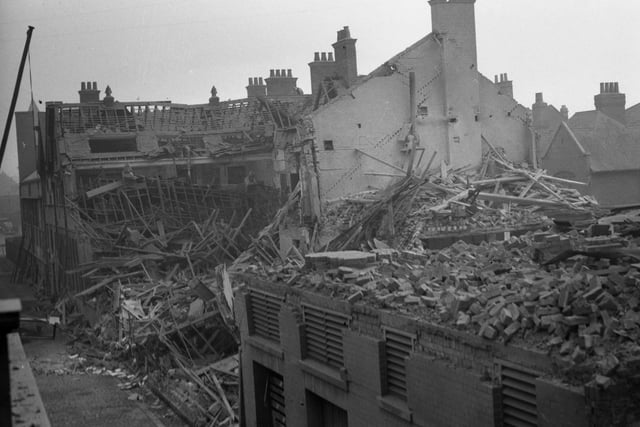A scene of devastation after this October 1941 air raid.