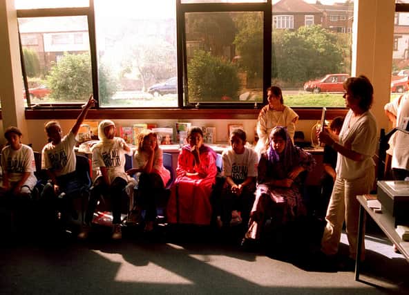 Pictured at Earl Marshal  School, where pupils were attending the Summer school.Seen are pupils in a class on poetry., with teacher Barbara Stewart.