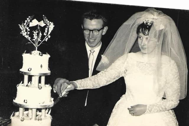 Gordon and Sheila Frith, who met on a blind date at Woodseats Working Men's Club in Sheffield, cut the cake on their wedding day in 1962. Staff at Springbank House Care Home in Chesterfield arranged a special afternoon tea to celebrate the couple's 60th wedding anniversary