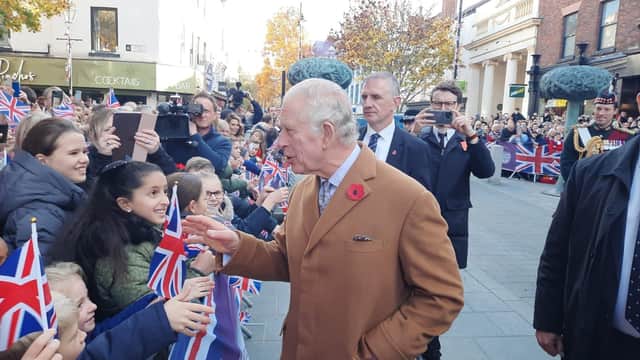 King Charles greeted the crowds in Doncaster, which contained many young faces.