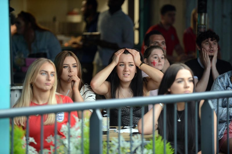 Fans at STACK Seaburn look tense after Italy equalise.
