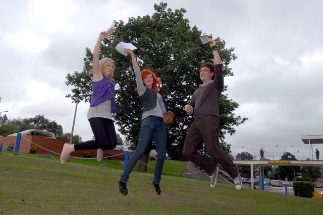 Cat Page, Dominique Gale and Sam Allen celebrated their A-level results back in 2009