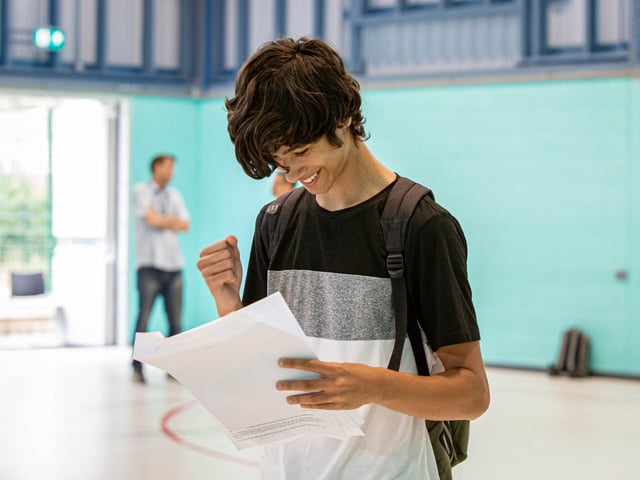 Melic Oughton pleased with his results at UTC College in Portsmouth. Picture: Habibur Rahman