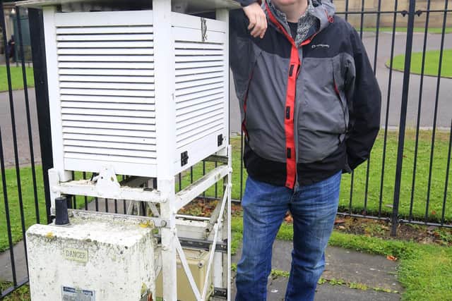 Weston Park weather station. Pictured is Alistar McLean who is in charge of the station. Picture: Chris Etchells