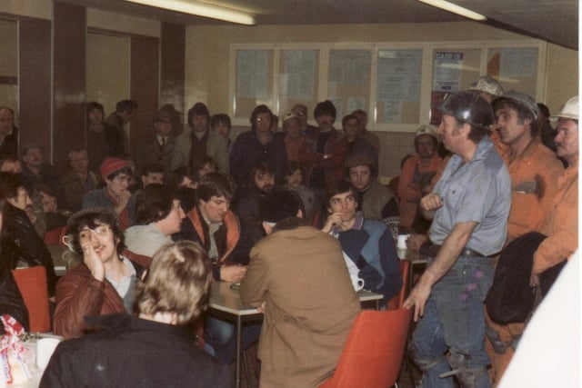 A sad day.
Pictured is Arthur Scargill telling miners that the pit was going to close in 1989,