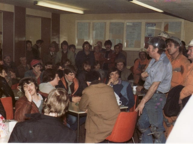 A sad day.
Pictured is Arthur Scargill telling miners that the pit was going to close in 1989,