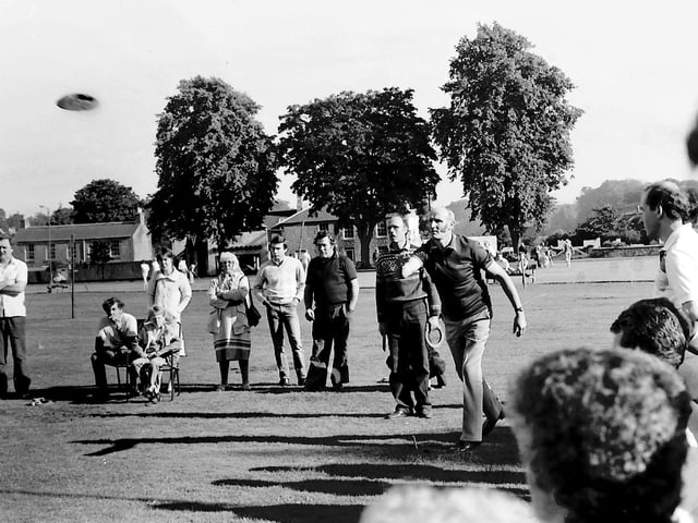 Quoits competition at Shedden Park, Kelso, August 1987.