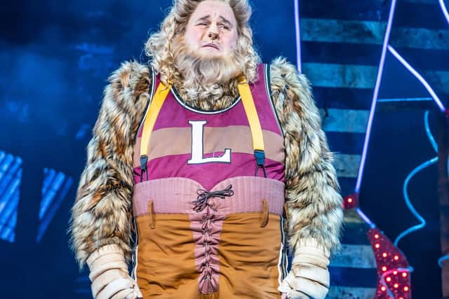 Nic Greenshields as the Cowardly Lion in The Wizard of Oz