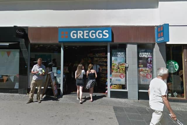This Greggs store on Fargate in Sheffield city cenrte was repeatedly targeted by shoplifter Luke Thistlethwaite, aged 40, of Beaumont Road North, Manor (pic: Google)