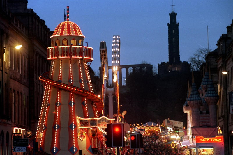 Edinburgh Hogmanay Fun Fair in Waterloo Place, 1996.