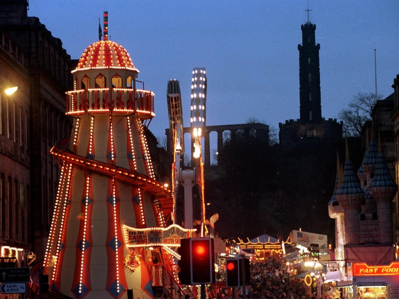 Edinburgh Hogmanay Fun Fair in Waterloo Place, 1996.